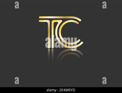Gold stylized lowercase letters T and D with reflection connected by a ...