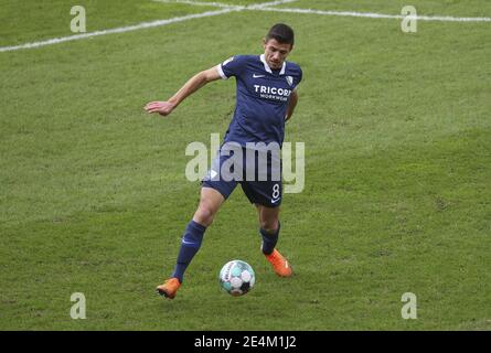 Sandhausen, Deutschland. 24th Jan, 2021. firo: 24.01.2021 Soccer: Soccer: 2nd Bundesliga season 2020/21 SV Sandhausen - VfL Bochum, Anthony Losilla, individual action | usage worldwide Credit: dpa/Alamy Live News Stock Photo