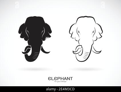 Vector of elephant head design on white background. Wild Animals. Elephants logos or icons. Easy editable layered vector illustration. Stock Vector