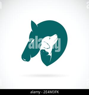 Vector of horse and dog and cat on white background. Pets logo or icon. Easy editable layered vector illustration. Animal. Pet. Stock Vector