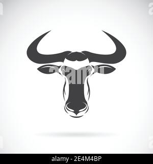 Vector image of an wildebeest head design on white background Stock Vector