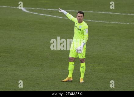 Sandhausen, Deutschland. 24th Jan, 2021. firo: 24.01.2021 Soccer: Soccer: 2nd Bundesliga season 2020/21 SV Sandhausen - VfL Bochum, Manuel Riemann, whole figure, gesture | usage worldwide Credit: dpa/Alamy Live News Stock Photo