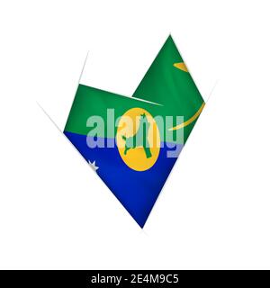 Sketched crooked heart with flag of Christmas Island Stock Vector