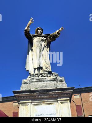 Monument to Girolamo Savonarola in Ferrara Italy Stock Photo