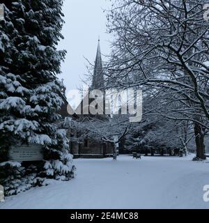Cirencester Capital Of The Cotswolds In Roman Britain .First Snowfall In January 2021 Stock Photo
