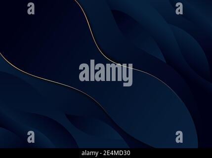 Luxury abstract blue and gold wave background featuring elegant flowing ...