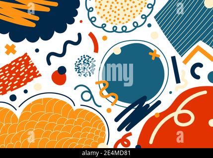 Abstract hand drawn geometric pattern on white background. Vector illustration Stock Vector