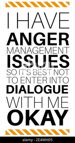 Anger management message vector on a white background Stock Vector