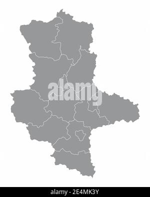 Saxony-Anhalt districts map Stock Vector