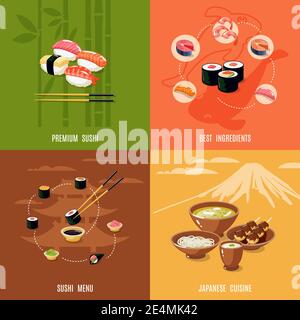 Premium Vector  Japanese sushi ingredients vector set. traditional asian  cuisine. vector clipart.