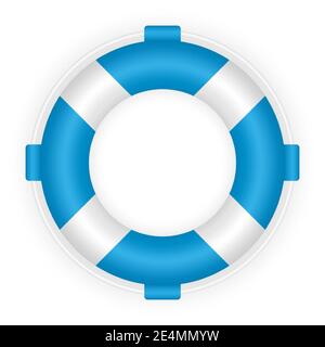Realistic blue 3d lifebuoy. Rescue life belt illustration Stock Vector