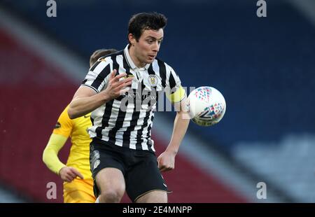 St Mirren's Joe Shaughnessy during the Betfred Cup, Semi Final match at Hampden Park, Glasgow. Picture date: Sunday January 24, 2021. Stock Photo