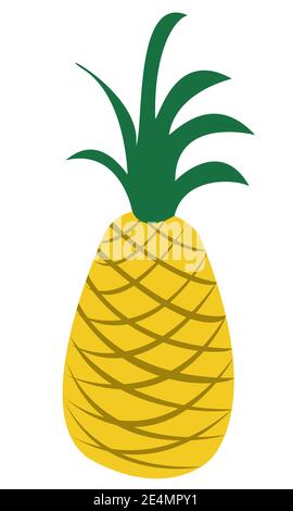 pineapple illustration flat style Stock Vector