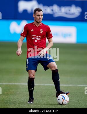 Pamplona, Spain. 24 January, 2021. Unai Garcia of CA Osasuna during the La Liga match between CA Osasuna and Granada CF played at El Sadar stadium. Credit: Ion Alcoba/Capturasport/Alamy Live News Stock Photo