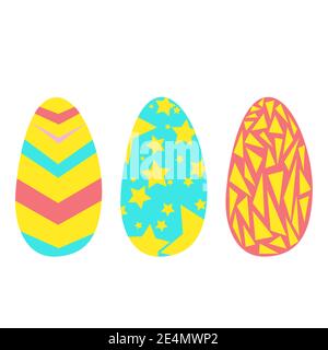 colored easter eggs with patterns. Vector illustration Stock Vector