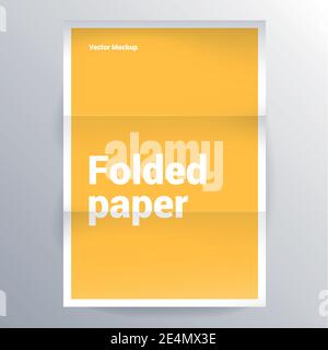 folded yellow paper vector template Stock Vector