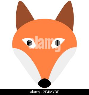 fox head on white background flat. Vector illustration Stock Vector