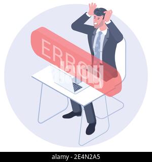 vector concept of the error message Stock Vector