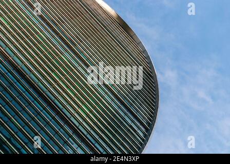 Modern office building against blue sky, Moscow, 28.07.2020 Stock Photo