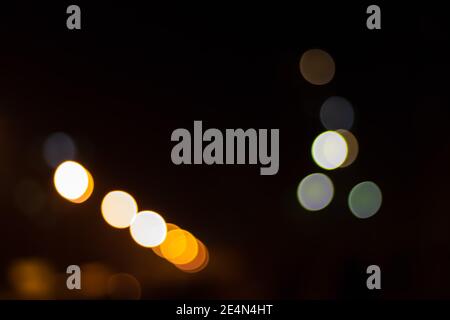 Bokeh lights in the city. Abstract image Stock Photo