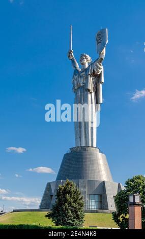 Motherland Monument illuminated by the sun, Kiev, Ukraine, July 2020 Stock Photo