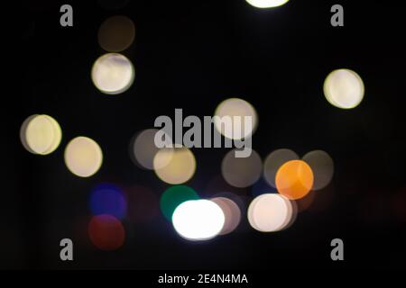 Abstract city Lights yellow, white. Abstract image Stock Photo