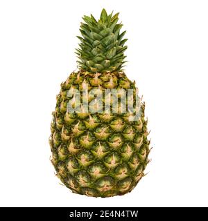 Pineapple fruit close up isolated on white background, shallow depth of field Stock Photo