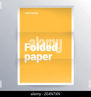 folded yellow paper vector template Stock Vector