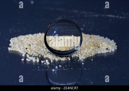 Ammonium iron sulfate photographed in the studio with macro lens and dark background Stock Photo