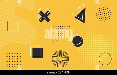 Abstract background modern hipster futuristic graphic. Yellow background with white stripes. Vector illustration. Stock Vector