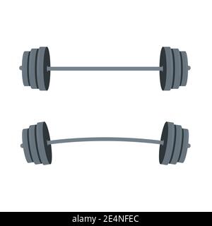 barbell illustration with barbell for lifestyle design. Gym equipment. Stock Vector