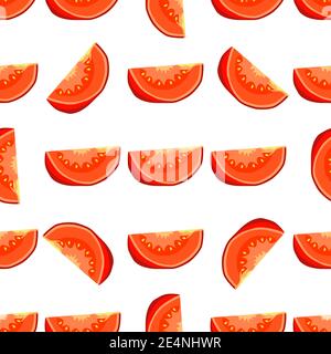 Illustration on theme of pattern red tomato, vegetable ketchup for seal. Vegetable pattern consisting of beautiful red tomato, many ketchup. Simple co Stock Vector