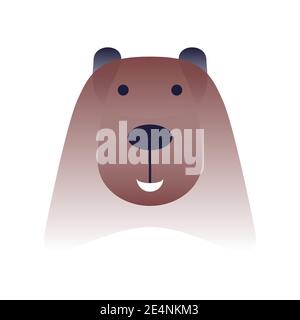 Vector bear in gradient style. Digital art Stock Vector