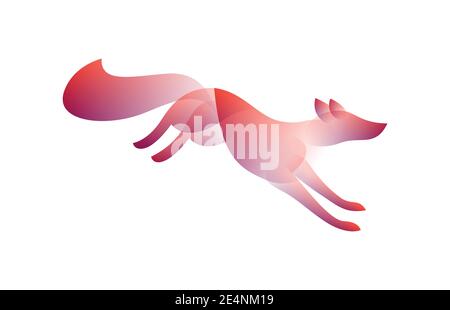 Vector fox in gradient style. Digital art Stock Vector