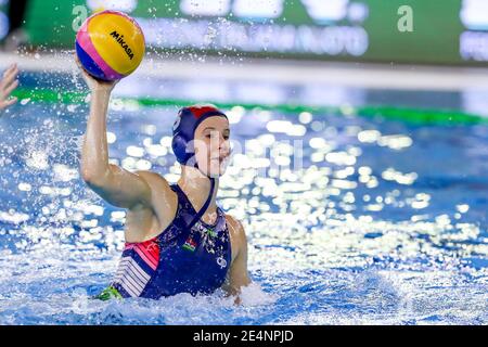 TRIESTE, ITALY - JANUARY 24: Gabriella Szucs of Hungary during the match between Netherlands and Hungary at Women's Water Polo Olympic Games Qualification Tournament at Bruno Bianchi Aquatic Center on January 24, 2021 in Trieste, Italy (Photo by Marcel ter Bals/Orange Pictures/Alamy Live News) Stock Photo