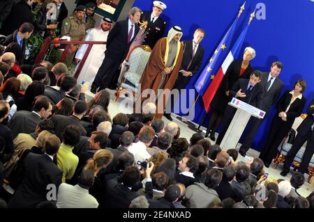 President Nicolas Sarkozy with Qatar's Crown Prince Sheikh Tamim Bin Hamad Al Thani and his sister Princess Sheikha Hind Bint Hamad Al Thani meet with the French community in Doha, Qatar, on January 15, 2008. Photo by Ammar Abd Rabbo/ABACAPRESS.COM Stock Photo