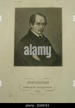 Matthias Jacob Schleiden Botaniker Jena Thüringen Portrait Stahlstich um 1850. Stock Photo