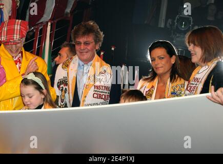 Princess Stephanie and Caroline of Monaco with Caroline's daughter Alexandra of Hanover and Ernst August of Hanover attend the 32nd International Circus Festival of Monte Carlo in Monaco, on January 19, 2008. Photo by Pool/ABACAPRESS.COM Stock Photo