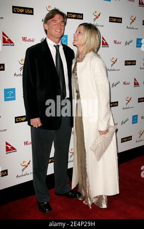 Olivia Newton-John and guest John arriving for the G'Day USA Australia Black Tie Gala, held at the Hollywood and Highland Grand Ballroom in Los Angeles, CA, USA on Saturday, January 19, 2008. Photo by Walker/ABACAPRESS.COM Stock Photo