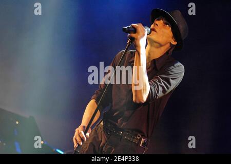 French singer Mano Solo performs live on stage at the Rex in Paris, France, on April 3, 2007. Photo by DS/ABACAPRESS.COM Stock Photo