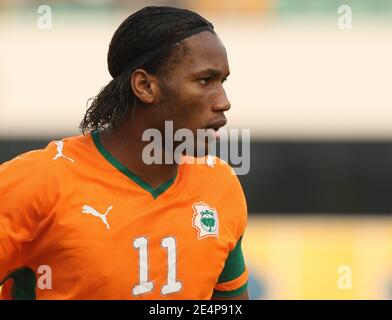 Ivory Coast's Didier Drogba during the African Cup of Nations soccer match, Ivory Coast vs Benin in Sekondi, Ghana on January 25, 2008. Ivory Coast defeated Benin 4-1. Photo by Steeve McMay/Cameleon/ABACAPRESS.COM Stock Photo