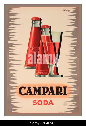 CAMPARI SODA drinks alcohol advertising poster by Giovanni Mingozzi Campari  Soda, Original Vintage Lithograph poster printed by Studio Mingozzi,  Bologna 1950 Stock Photo - Alamy