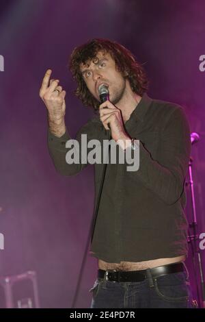 Singer Jon McClure from the british band Reverend And The Makers performs live on stage during 20th edition of the 'Inrocks' music festival, in Paris, France, on November 9, 2007. Photo by DS/ABACAPRESS.COM Stock Photo