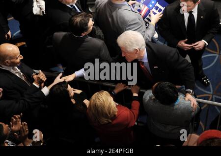 Former President Bill Clinton greets supporters at Super Tuesday election night celebration in New York City, NY, USA on February 5, 2008. Photo by Olivier Douliery /ABACAPRESS.COM Stock Photo