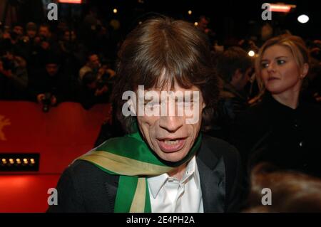 British rock legends the Rolling Stones lead singer Mick Jagger walks the red carpet on the opening night of the festival headlining the screening of the new documentary film 'Shine a Light' at the 58th annual Berlin Film Festival, in Berlin, Germany, on February 7, 2008. Photo by Nicolas Khayat/ABACAPRESS.COM Stock Photo