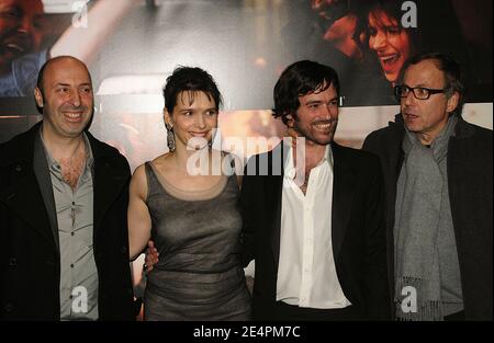 Director Cedric Klapisch, Juliette Binoche, Romain Duris and Fabrice Luchini attend the premiere of 'Paris' held at the UGC Normandy in Paris, France on February 11, 2008. Photo by Giancarlo Gorassini/ABACAPRESS.COM Stock Photo