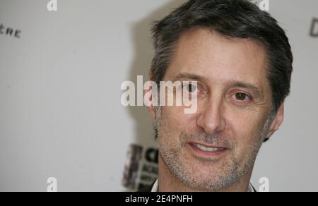Actor and Director Antoine de Caunes poses during the 'Diner des Nommes' for the next 2008 Cesar Awards Ceremony held at the Fouquet's in Paris on February 13, 2008. Photo by Denis Guignebourg/ABACAPRESS.COM Stock Photo