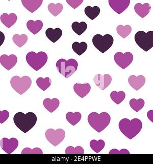 Pink hearts seamless pattern. Random scattered hearts background. Love or Valentine theme. Vector illustration. Stock Vector