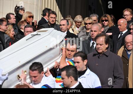 Funeral mass of French singer Henri Salvador at the Madeleine church in Paris, France on February 16, 2008. Salvador died at the age of 90 of an aneurysm at his Paris home on February 13. Photo by ABACAPRESS.COM Stock Photo