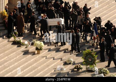 Funeral mass of French singer Henri Salvador at the Madeleine church in Paris, France on February 16, 2008. Salvador died at the age of 90 of an aneurysm at his Paris home on February 13. Photo by ABACAPRESS.COM Stock Photo
